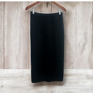 St. John Black Santana Knit Maxi Skirt Size 8 Medium **Flawless**